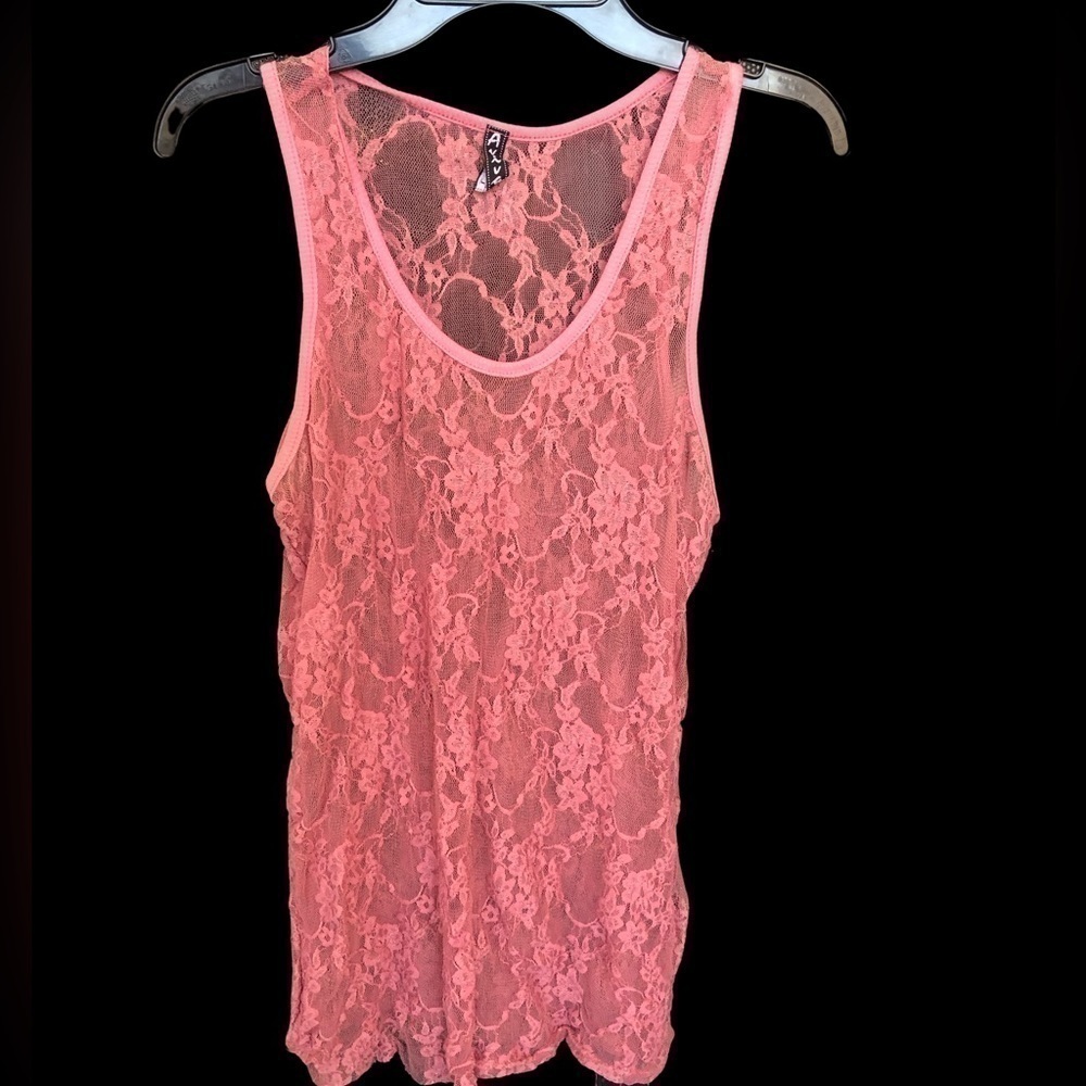 Aviva Juniors Large Pink Lace Tank Top